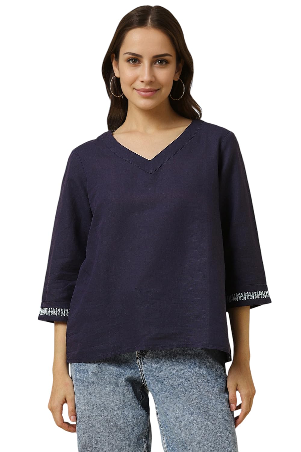 Allen Solly Women Regular Fit Casual Half Sleeve Short Sleeve Top