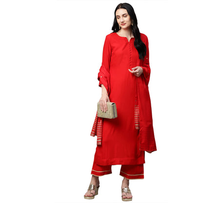 GoSriKi Cotton Womens Kurta & Palazzo & Dupatta