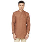 Fabindia MenS Linen Solids Slim Kurta_Mid Brown_S