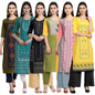 Tee Projekt Printed Crepe Kurti For Women Ll Vibrant Colour Kurti (Pack Of 6)