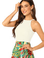 TAGAS Womens Solid Form Fitting Halter Top|| Crop top|| Western top|| Slim Fit top for Women|| Sleeveless top Crop top|| (CP-52