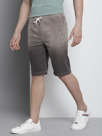 The Indian Garage Co Men Regular Fit Solid Mid-Rise Denim Shorts