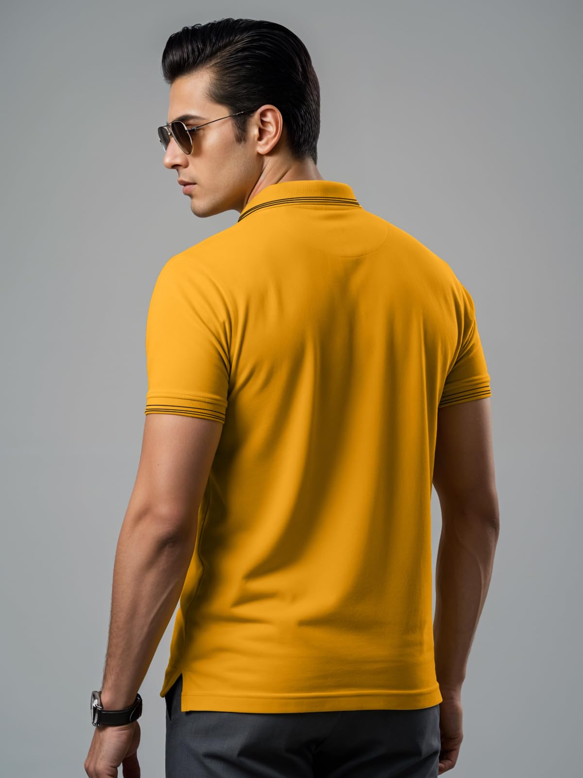 Mens Premium Cotton Polo T-Shirt | 220 GSM Soft Fabric | Casual Stylish Look | Contrast Collar Design Camboge Polo T Shirt | Pol