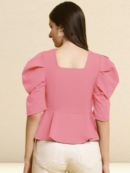 Tee Projekt Womens Casual Trendy Top with Stylish Short Puff Sleeves ll Soft & Stylish Womens Tee