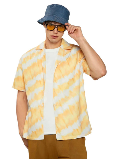 Greciilooks Mens Rayon Casual Shirt Regular Fit Men Casual Shirt (Yellow, Xx-Large)
