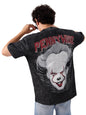 The Souled Store Official Pennywise: Time to Float Men and Boys Short Sleeve Round Neck Grey Graphic Printed Cotton Oversized T-