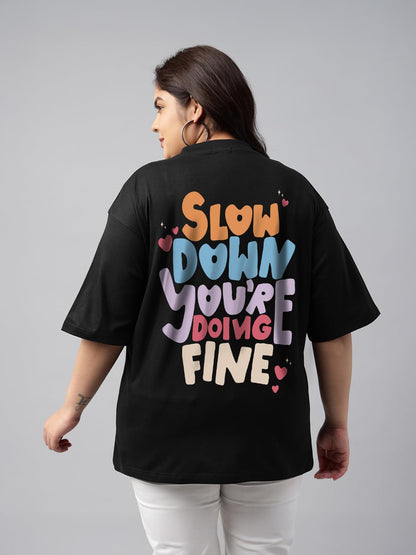 Juneberry 100% Pure Cotton Oversized Fit Latest & Trendy All Over Prints Half Sleeve Plus Size T-Shirt For Women & Girls (Ps_Jbs