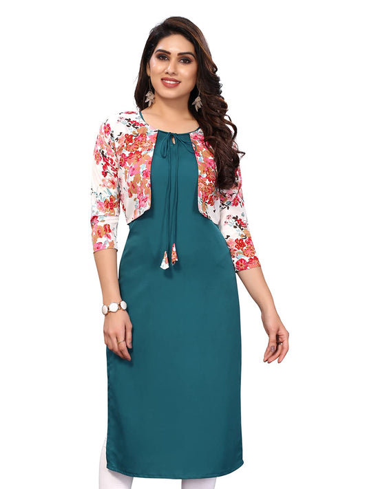 Sanisa Women's Kurta with Attached Jacket
