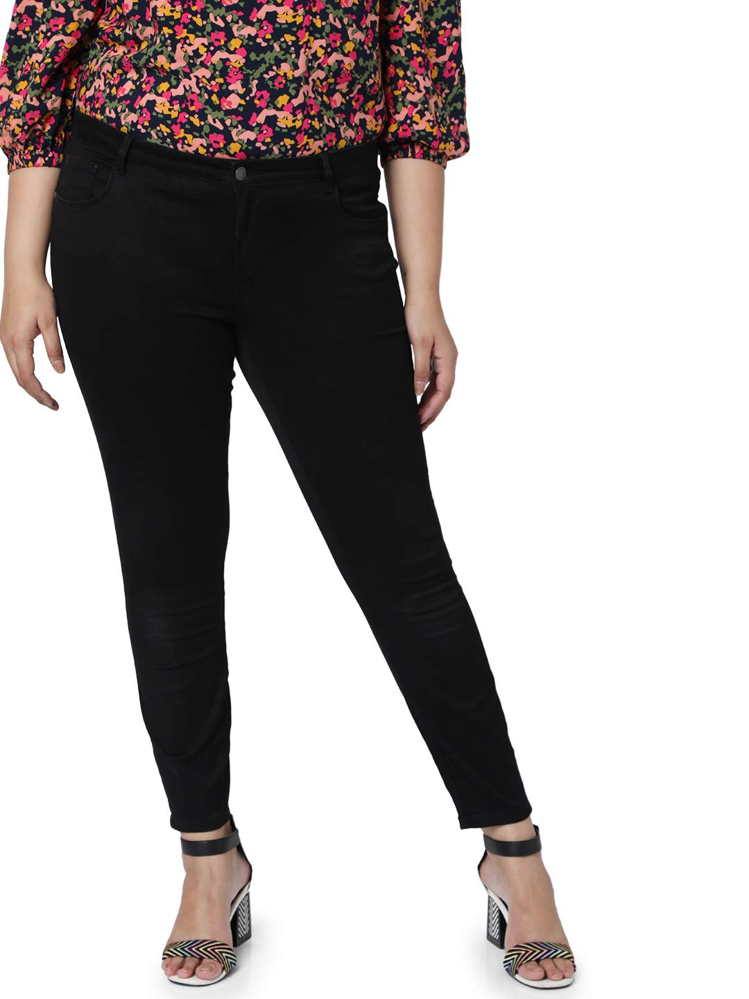 Vero Moda Curve Skinny Fit Jeans(10299925_Black_46)