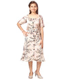 Aarika Girl's Pure Silk Fit and Flare Below The Knee Dress (MD-A-22527_Pink_32)