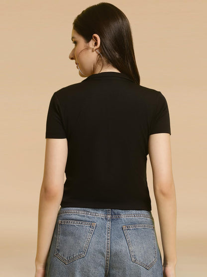 Tee Projekt Solid Stylish Casual Slim Fit Top & Tunic for Women & Girls ll College Top & T-Shirt for Women