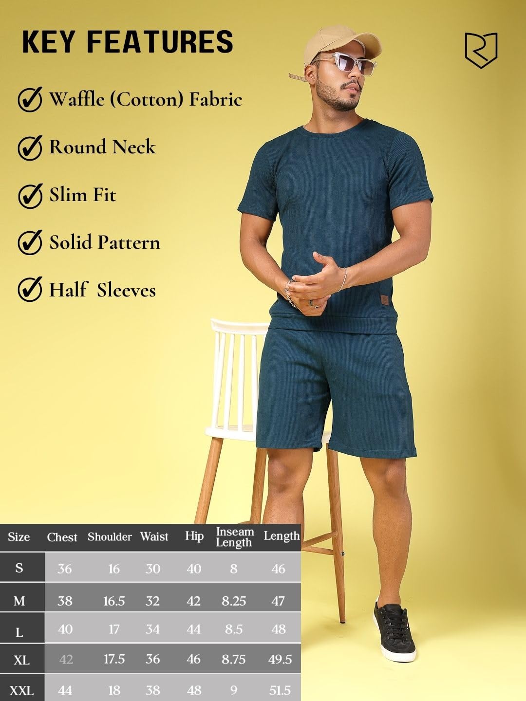 Rigo Waffle Knit Co-ord Set for Mens | Night Suit Set for Mens | Lounge-wear Nightdress Pajama Set for Mens | Night Wear, Bea