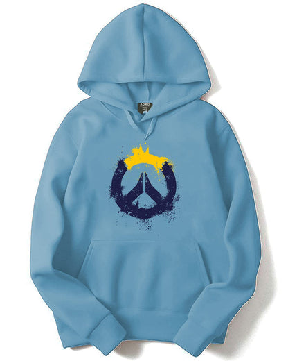 ADRO Men's Cotton Peace Hooded Sweatshirt (H20-M-PC-SK_SkyBlue)
