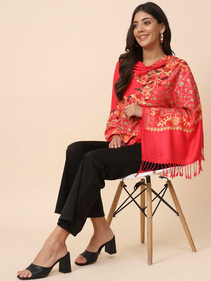 Pashmoda Women Murshid Aari Embroidered Stole(Size 71X203 CM)