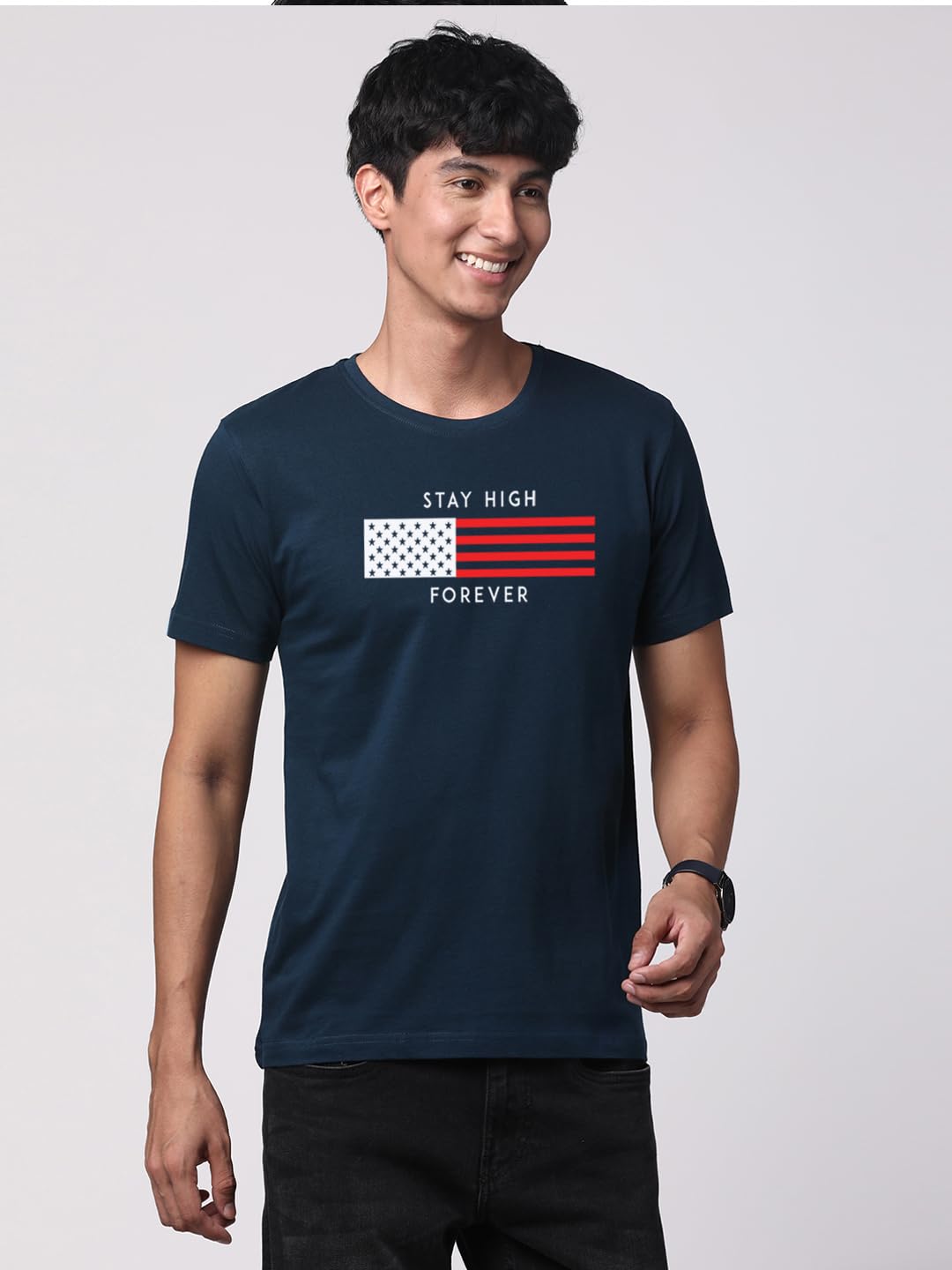 ADRO Mens Flag Printed Cotton T-Shirt_RN24-L2-FLAG-SB