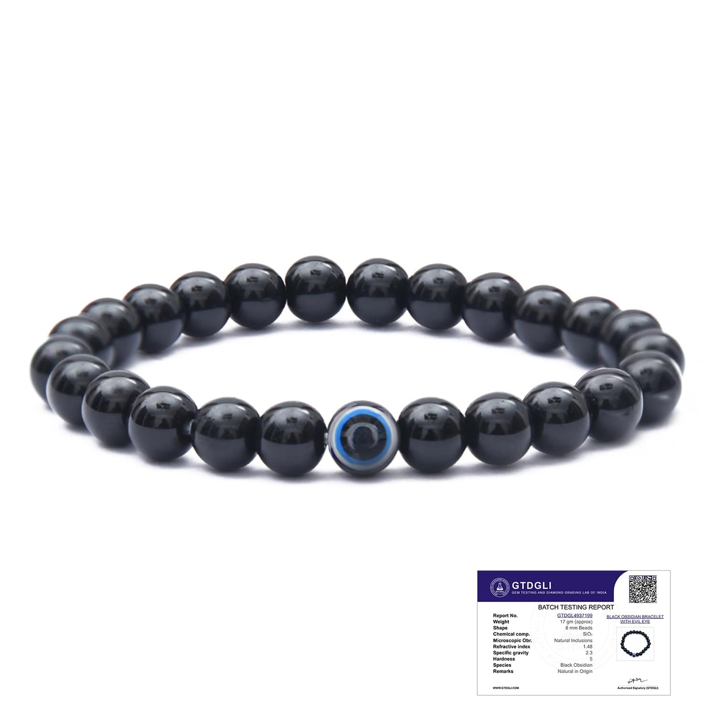 Astrotalk Evil Eye Bracelet with Black Obsidian | Good Luck Charm for Positive Energy & Protection from Negativity | Evil Eye Bracelet for Man & Woman | Gift for Man & Woman