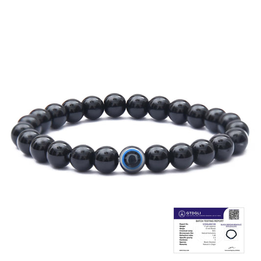 Astrotalk Evil Eye Bracelet with Black Obsidian | Good Luck Charm for Positive Energy & Protection from Negativity | Evil Eye Bracelet for Man & Woman | Gift for Man & Woman