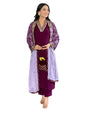 Naixa Womens Maroon Viscose Silk Embroidered Straight Kurta with Viscose Silk Pant and Chinon Printed Dupatta Sets (NX-586-Maro