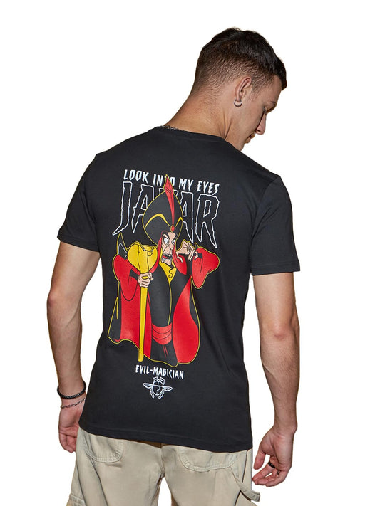 Bewakoof Official Disney Merchandise Mens Graphic Printed Regular Fit Half Sleeve Round Neck Cotton Jersey T-Shirt_624579_Black