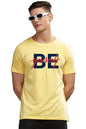ADRO Mens Solid Regular Fit T-Shirt (RN24-BYO-LY_Light Yellow