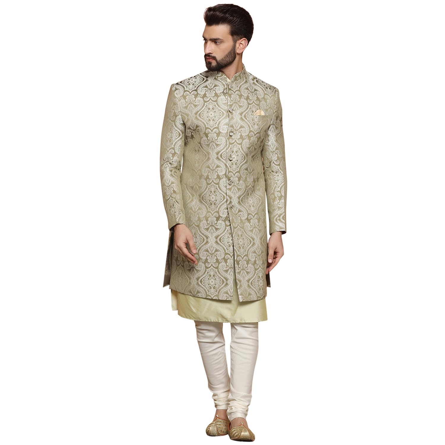 Kisah Sherwani Set For Men  Silk Blend Embroidered Indo Western Sherwani With Kurta And Trouser | Designer Ethnic Outfit For Wed