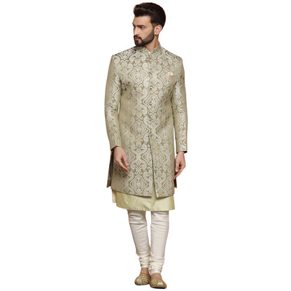 Kisah Sherwani Set For Men  Silk Blend Embroidered Indo Western Sherwani With Kurta And Trouser | Designer Ethnic Outfit For Wed