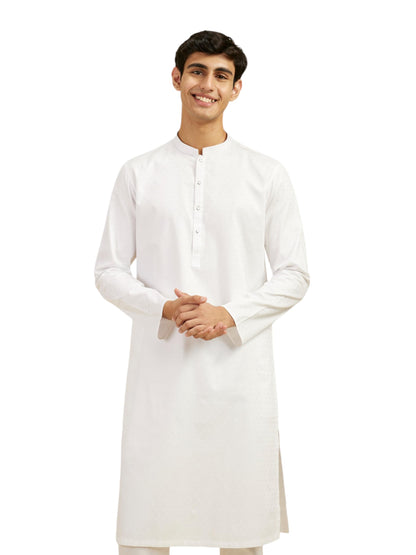Diwas By Manyavar MenS Cotton Self Design Kurta (White,Xxxl)