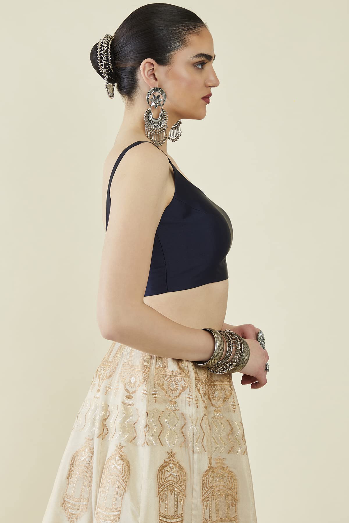 Soch Womens Taffeta Solid Sleeveless Regular Fit Blouse (BLHSSLD0051232)