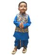 A.T.U.N. (ALL THINGS UBER NICE) Boys Turquoise Kurta Dhoti with Printed Nehru Jacket (3 Piece Set)