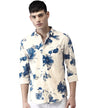 Eyebogler Men Collar Neck Floral Print Full Sleeve Regular Fit Shirt