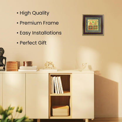 Astrotalk Lakshmi Kuber Yantra on Raw Pyrite Frame | Pyrite Attracts Money, Yantra Brings Wealth | Invoke Laxmi & Kuber for Blessings & Stability | Vastu items for Home & Office | 19x19x1 cm | 1 Piece