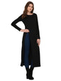 Rigo Cotton Maxi Full Sleeve Top for Women | Front Slit, Round Neck Maxi Top for Women | Longline Stylish Tops for Women | Weste