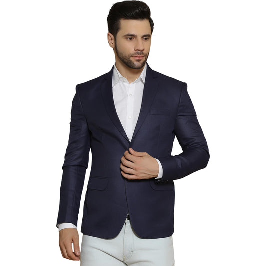 WINTAGE Mens Poly Viscose Blue Blazer-Blazer1545