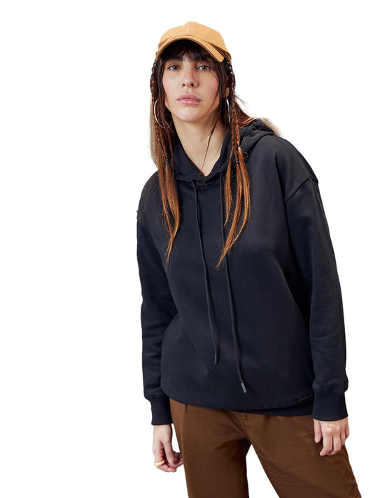Bewakoof Heavy Duty 1.0 Womens Solid Regular Fit Plus Size Hoodies_368865_Black_3XL