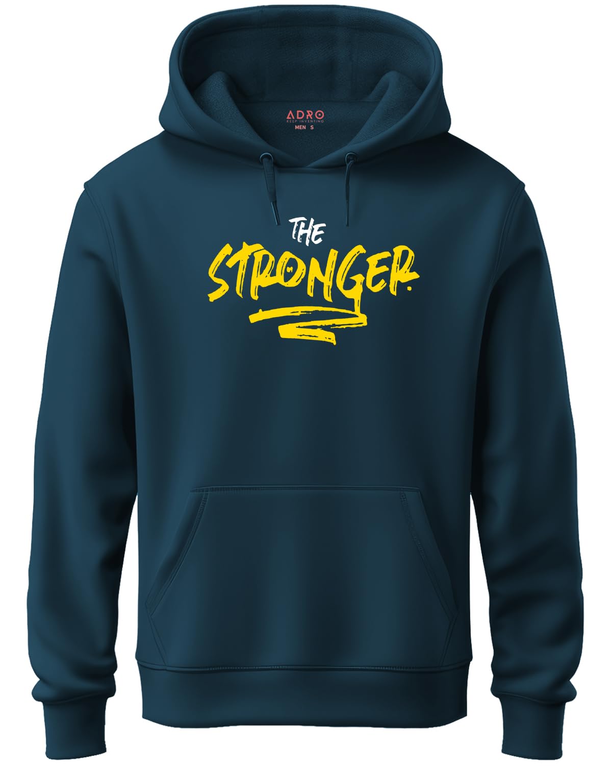 ADRO Men's Cotton Neck Hooded Sweatshirt (H21-M-SGR-SB_Teal)
