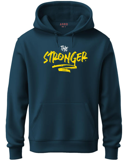 ADRO Men's Cotton Neck Hooded Sweatshirt (H21-M-SGR-SB_Teal)