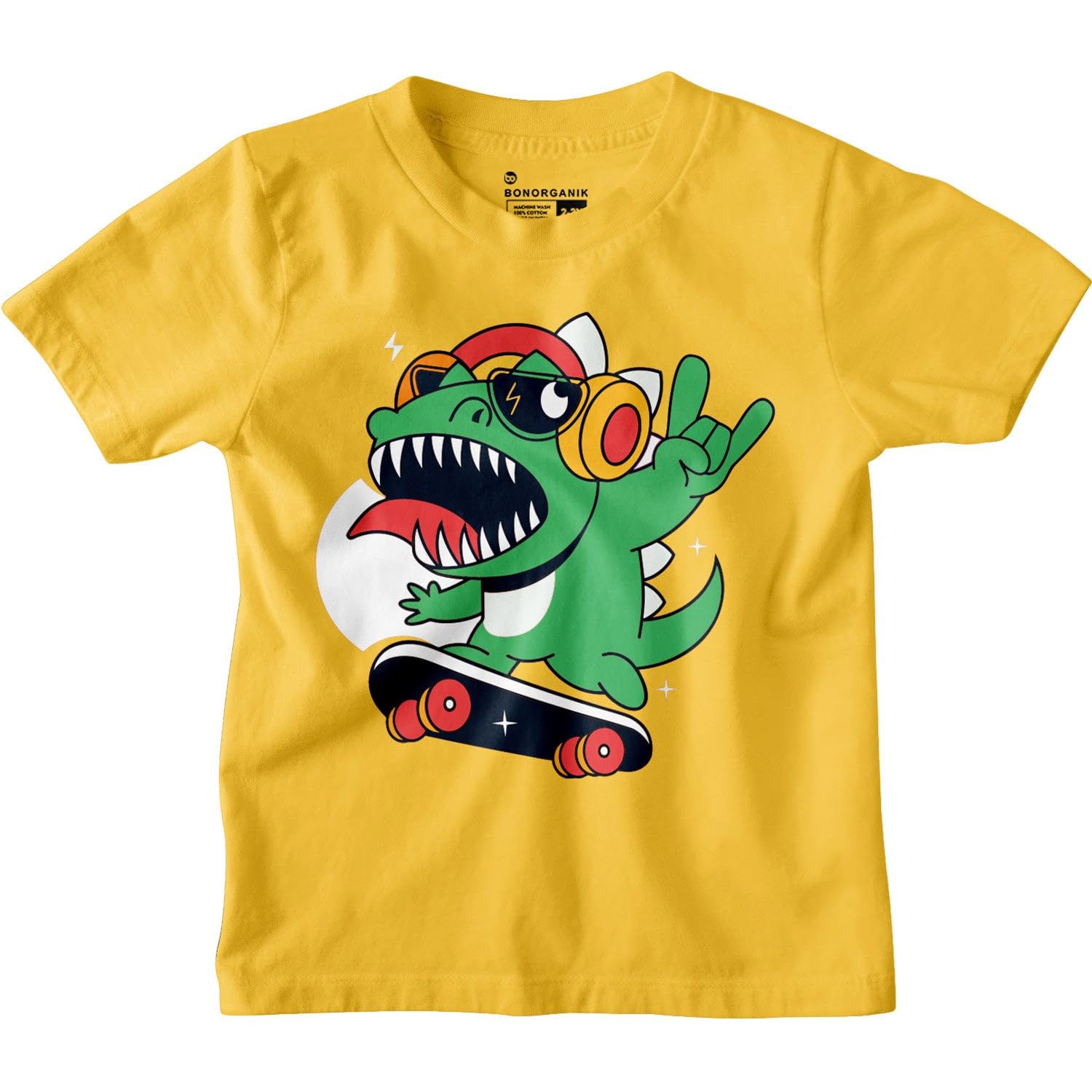Bon Organik Boys Regular Fit T-Shirt (BON12184_Yellow