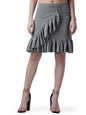 POPWINGS Casual Self-Design Frill with Front Bangle Short Skirts for Women || Above Knee-Length Stylish Western Women Skirt for