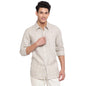 Fabindia Men Comfort Fit Casual Shirt Linen_S Beige
