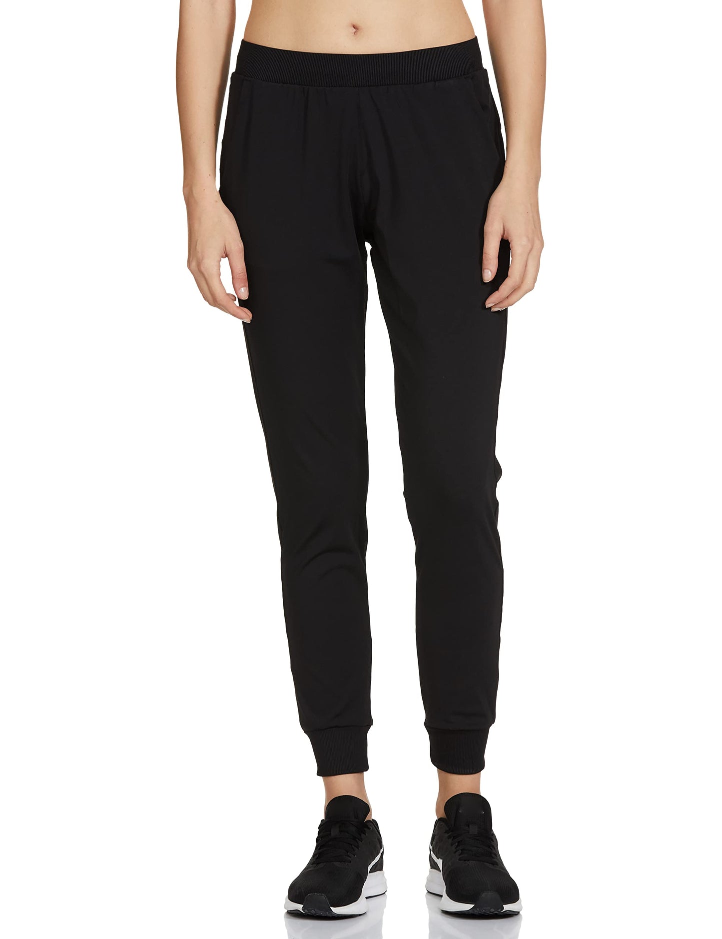 Enamor Athleisure Polyester Blend Womens 4 Way Stretch Quick Dry Antimicrobial Finish Ankle Length Smart Jogger Track Pants - E