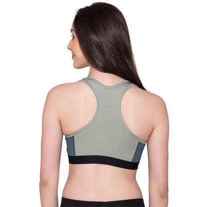 Bonjour Womens Wirefree Padded Super Combed Cotton Full Coverage Slip-On Active Bra with Wider Straps and Stay Fresh Treatment