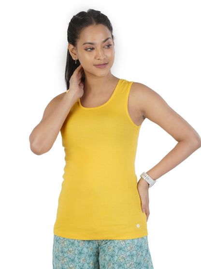 Rupa Colors Playsure Solid 100% Combed Cotton Rib Fabric, Womens Tank Top, Sleeveless Pack of 1