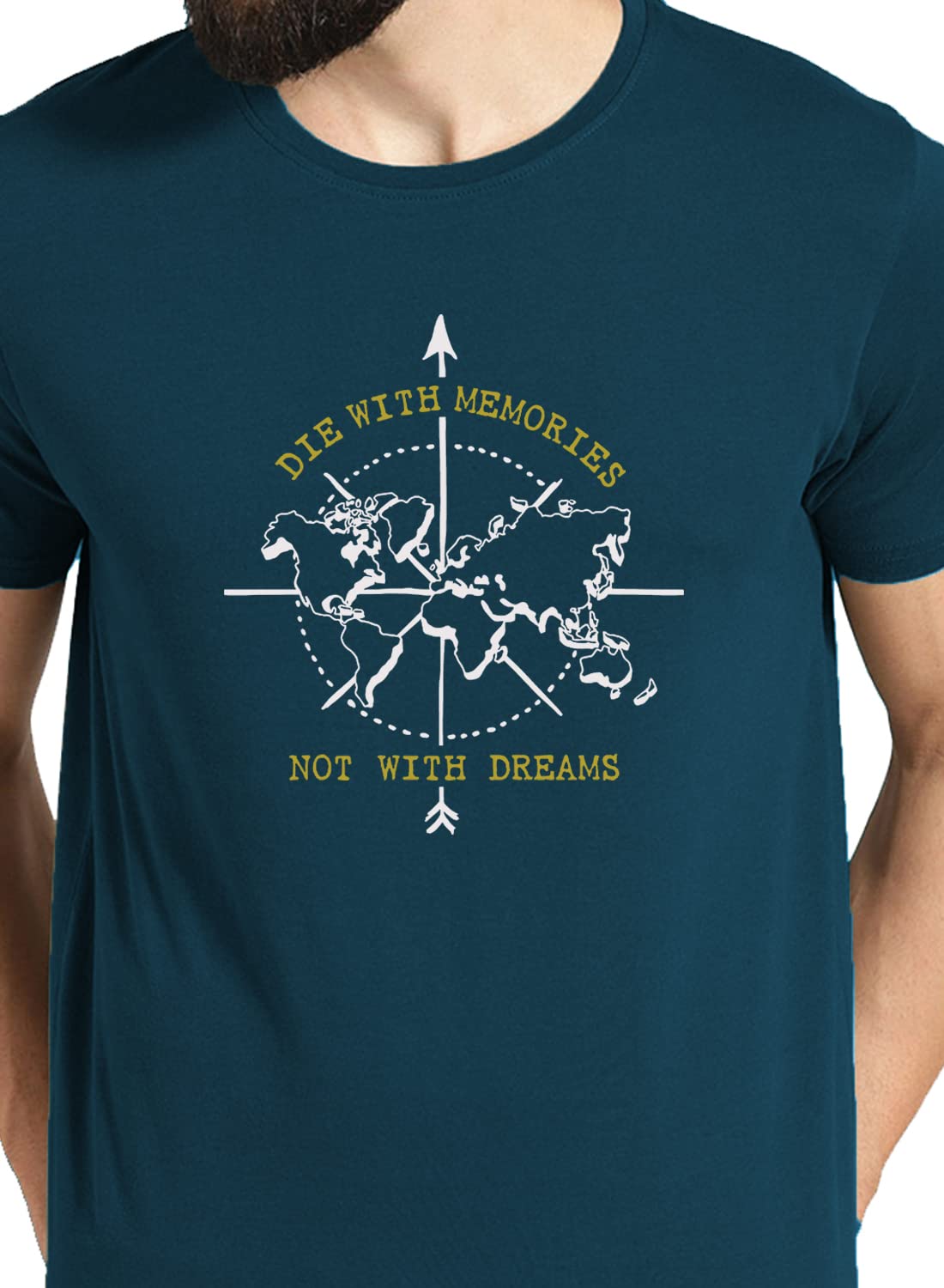 Adro Die With Memories Not With Dreams Mens Printed T-Shirt