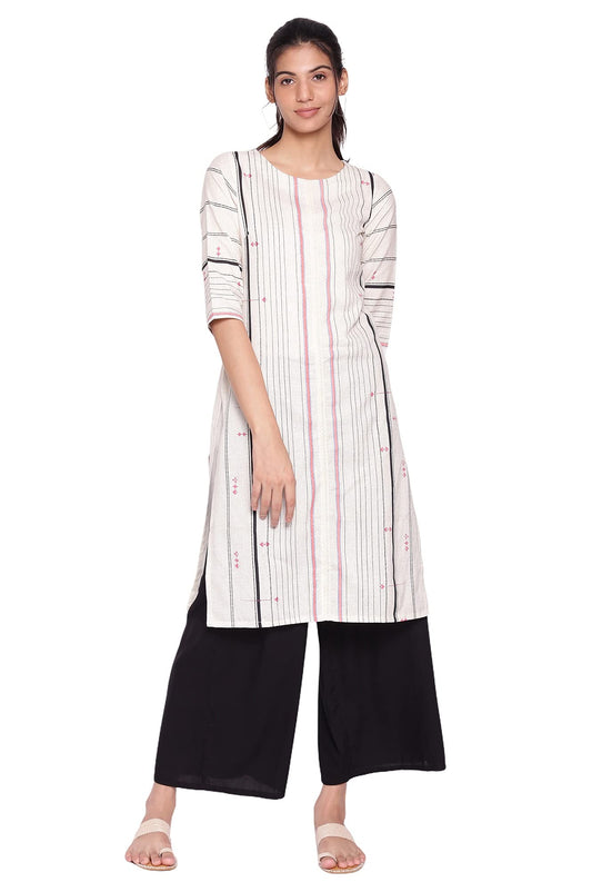 W for Woman Women's Striped Regular Kurta