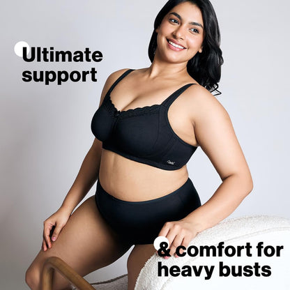 Nykd Super Support Everyday Cotton T-Shirt Push-Up Bra For Women Non Padded, Wirefree, Full Coverage (Everyday Pretty Lace Bra)