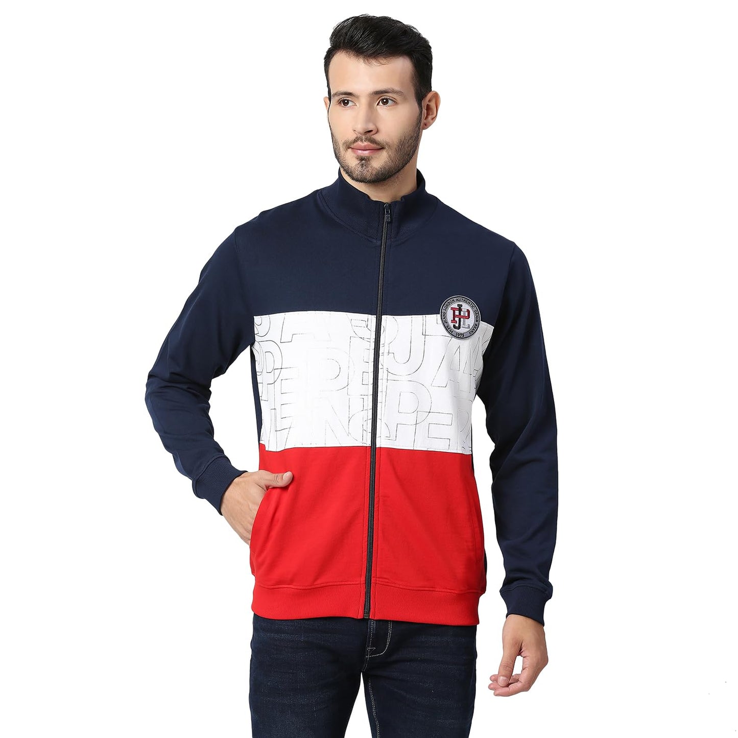 Pepe Jeans MenS Regular Fit High Neck Sweatshirt Navy
