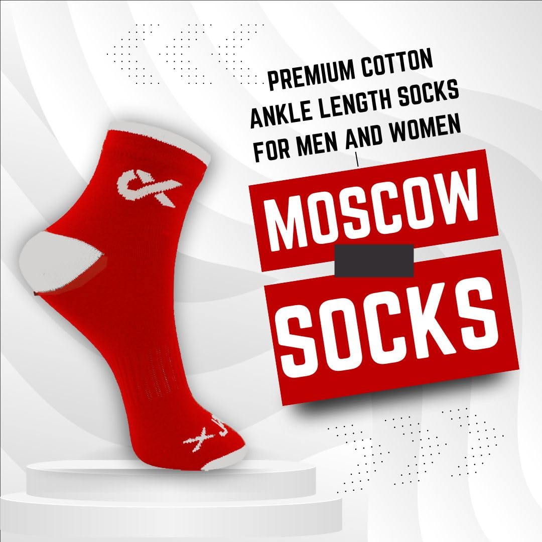 Xjarvis Moscow Ankle Socks For Men And Women  Moisture-Wicking, Ultimate Comfort, Odor Free, Breathable & Perfect For Gym Wear A