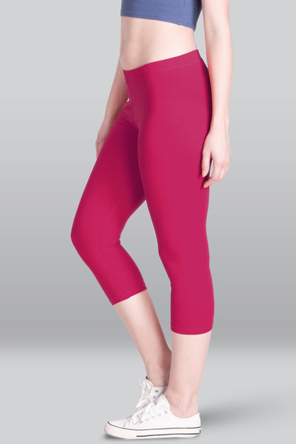 Lyra Women'S Super Combed Cotton Elastane Stretch Slim Fit Capri Pants