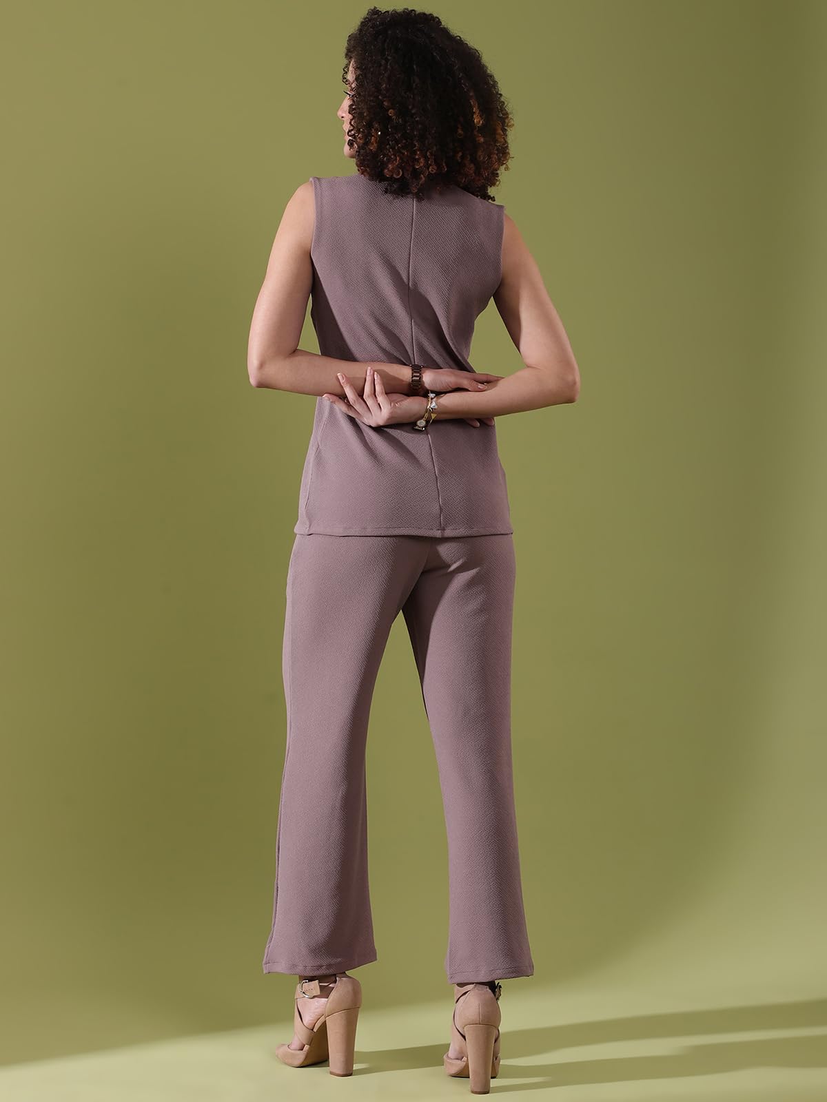 Selvia WomenS Co-Ords Set|Sleeveless Lycra V-Neck Co-Ords Set|Top & Trouser Co-Ords Set|2 Piece Co-Ord Set|Coat-Pant Set|Formal