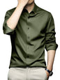 DEELMO Mens Stylish Solid Satin Casual Shirt for Men Full Sleeves| Poly Satin Silk Shirt